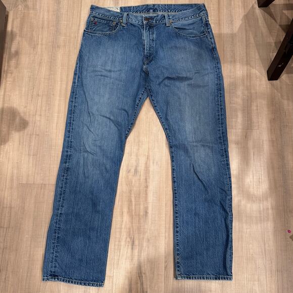 Polo Ralph Lauren Hampton Straight‎ Jeans Mid Rise Denim Blue Mens Size 36x32 - Picture 1 of 11